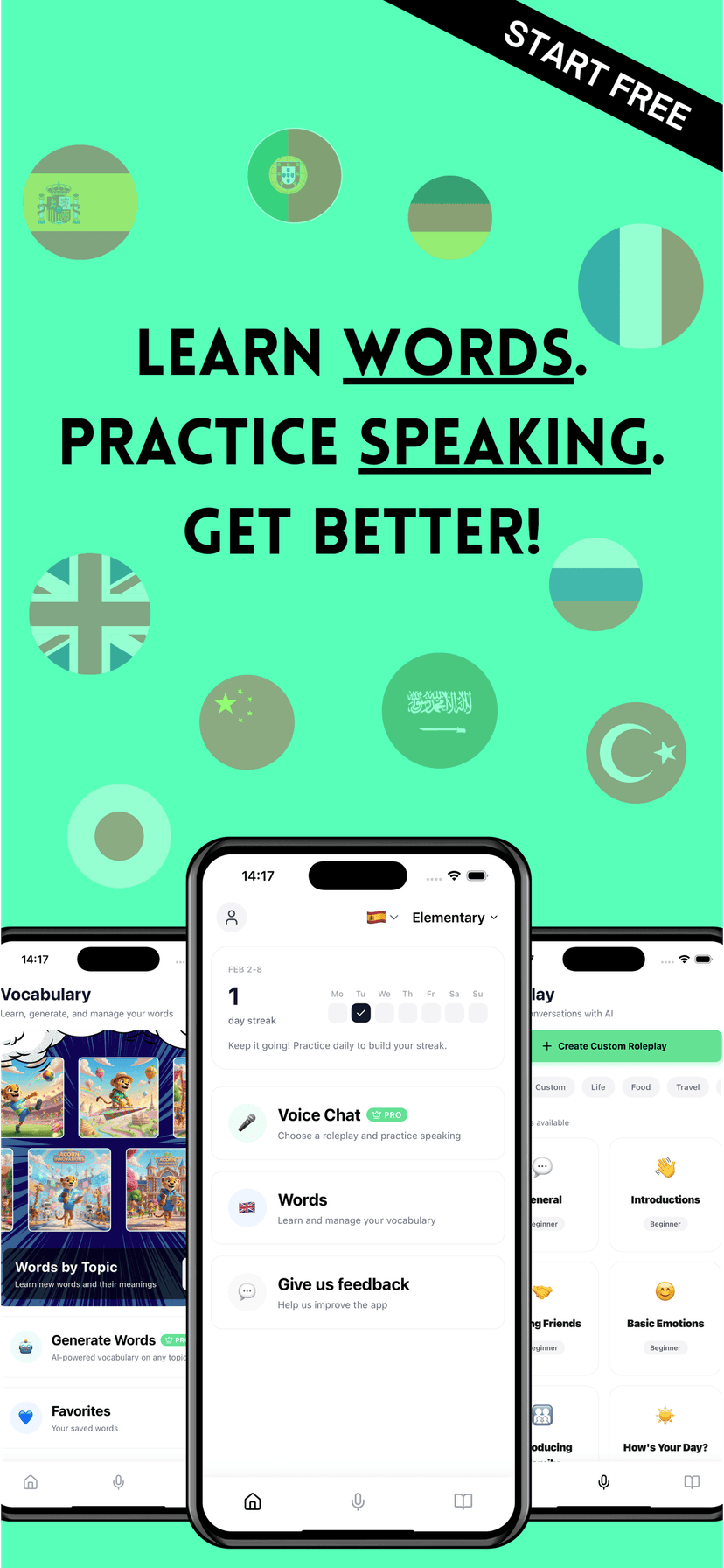 Fina app — Speak without fear